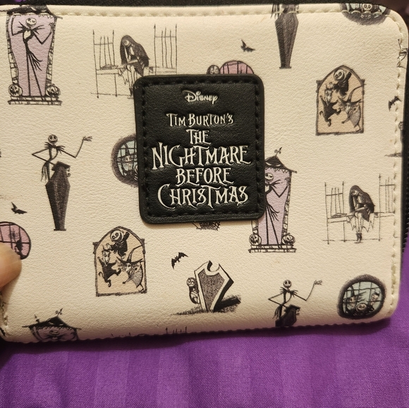 DISNEY NBC Nightmare Before Christmas Loungefly mini backpack and wallet EUC - Picture 2 of 10